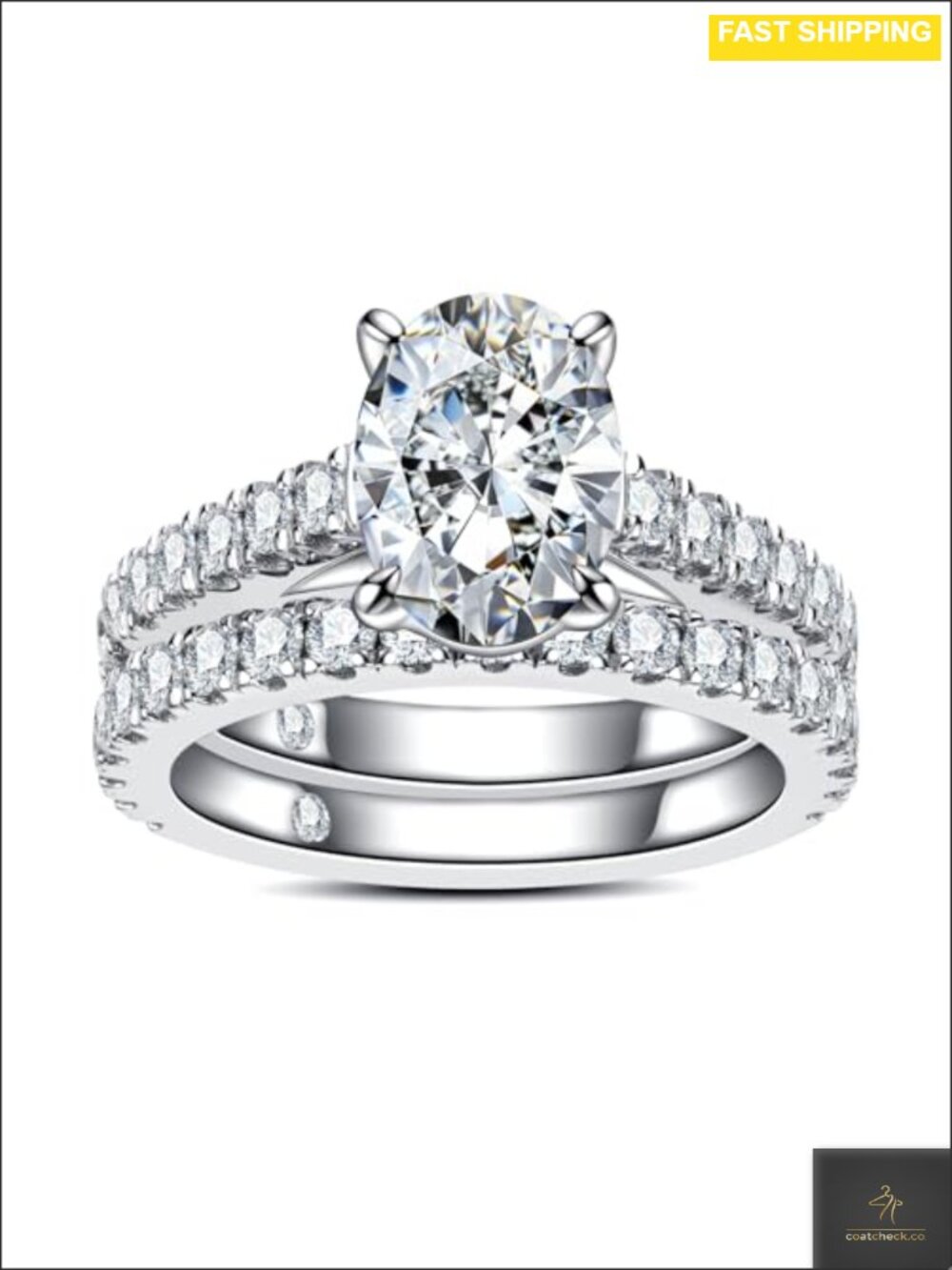 Moissanite Engagement Ring Set 925 Sterling Silver Bridal Wedding Band